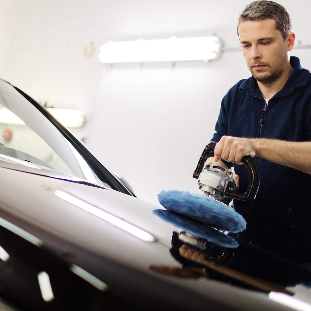 20 Pieces Car Orbital Buffer Polisher Pad Bonnet Microfiber Max Bonnet Polishing Buffing Pad Cover(5-6 Inches)