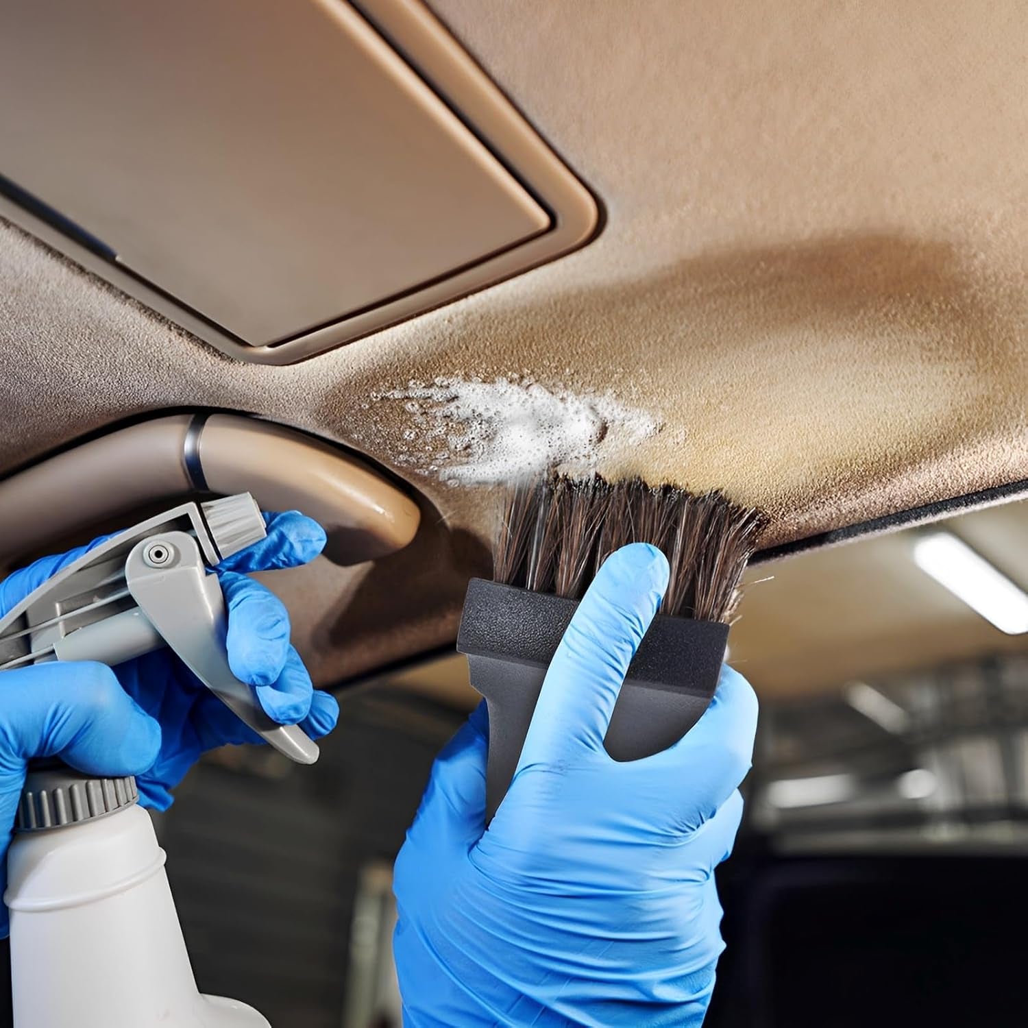 Upholstery Brush Set Chemical Guys Brush Carpet Brush Car Cleaning Brush Horse Hair Brush and Car Brush Horsehair Detailing for Car Upholstery Cleaner Leather Brush, Interior, Boat, Couch and Sofa