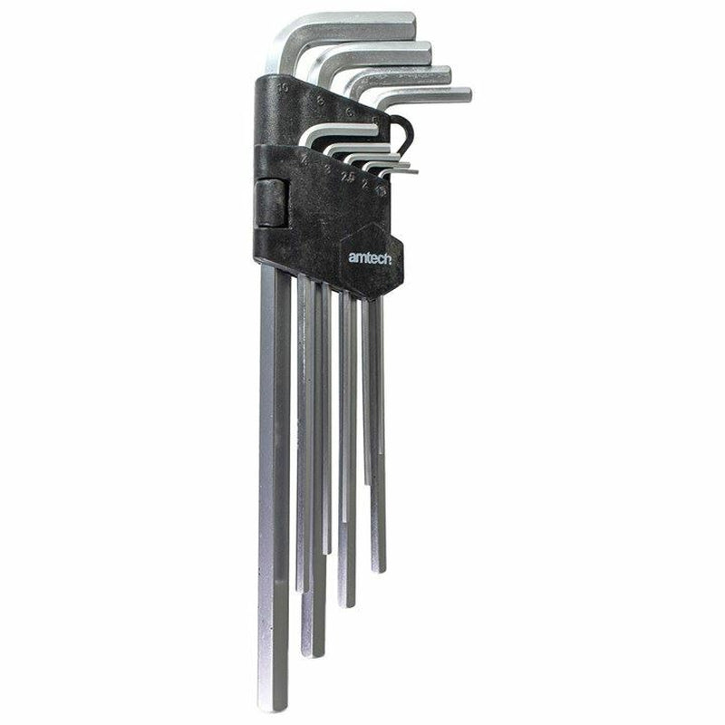 9Pcs Extra Long Hex Key Key Set Metric 1.5Mm to 10Mm Allen Key Chrome Finish