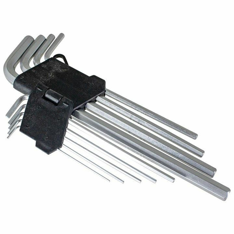 9Pcs Extra Long Hex Key Key Set Metric 1.5Mm to 10Mm Allen Key Chrome Finish