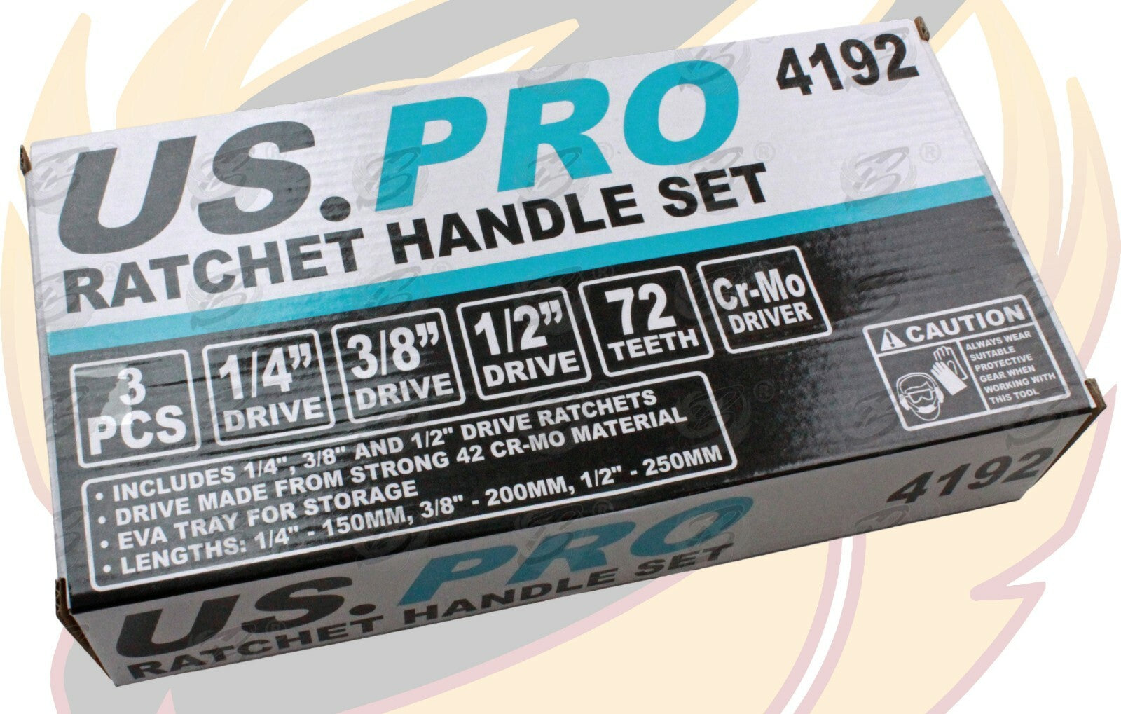 US.PRO 3Pc Ratchet Handle Set 1/4" 3/8" 1/2" Long Reach Wrenches Quick Release