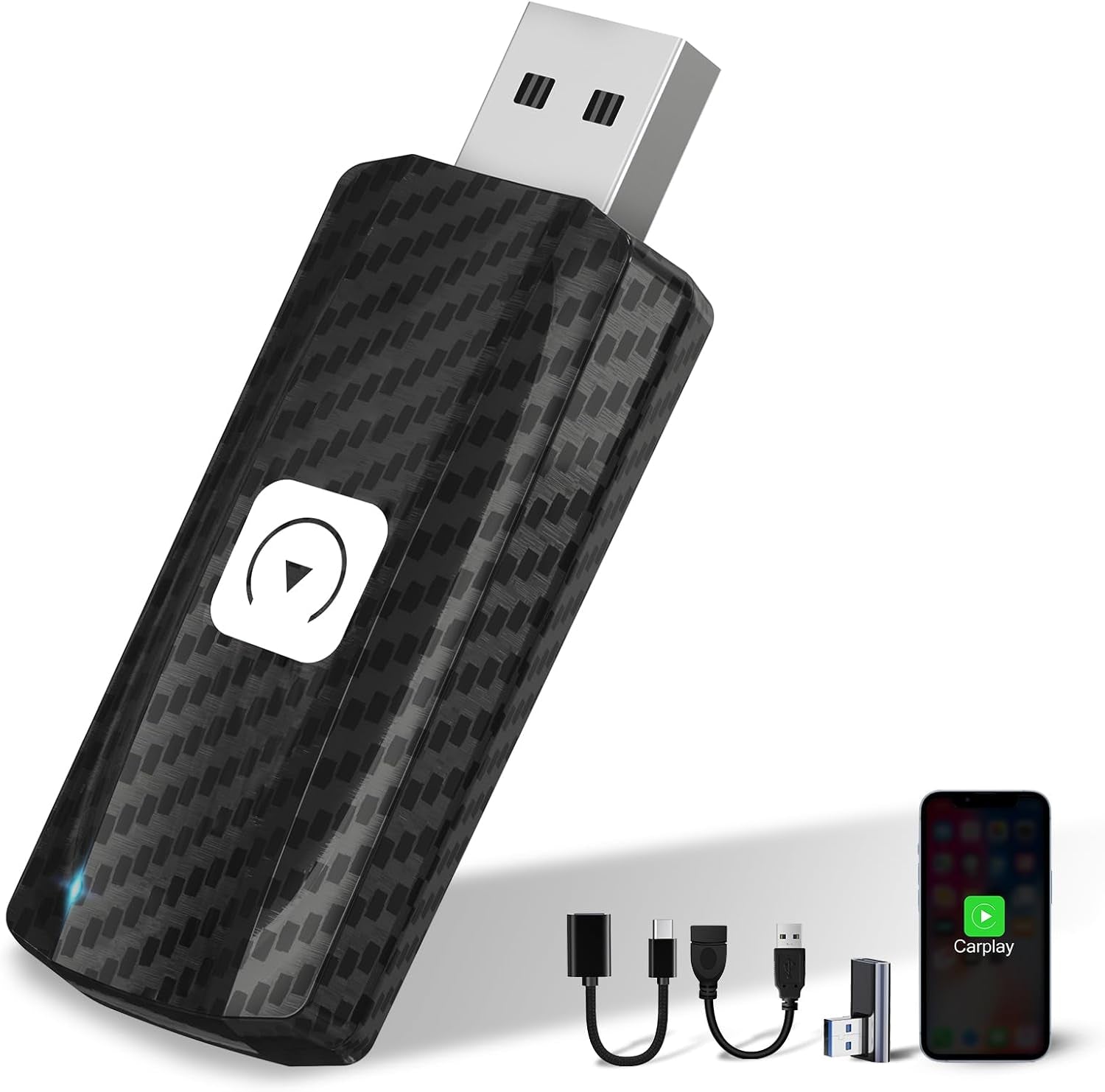 Carplay Wireless Adapter U2C-AIR Carplay Wireless Stick Convert Wired Carplay to Wireless, Plug and Play Compatible with Cars 2017-2026 for Ios 10+, Black