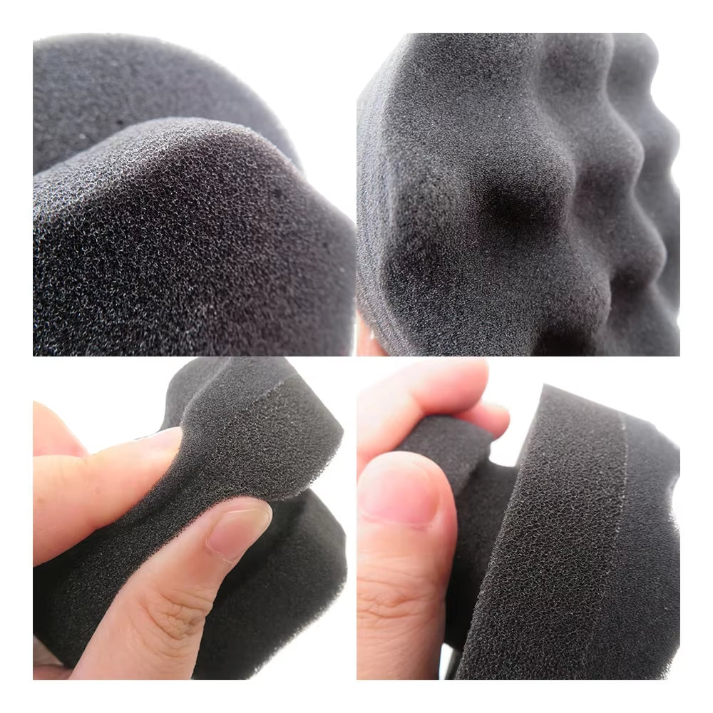 Detailing Brush Tire Shine Hex Grip Dressing Applicator round Washable Car Foam Sponge Reusable Tire Cleaner for Auto Washing