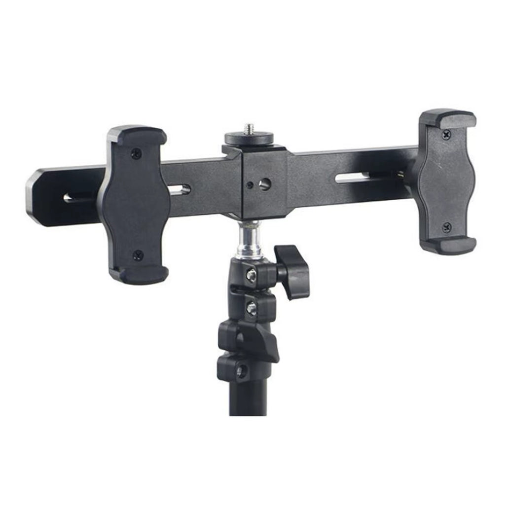 Universal Mobile Phone Bracket Dual Adjustable Crossbar Clip for Livie Stream Video Recording Multifunctional Tripod Accessories