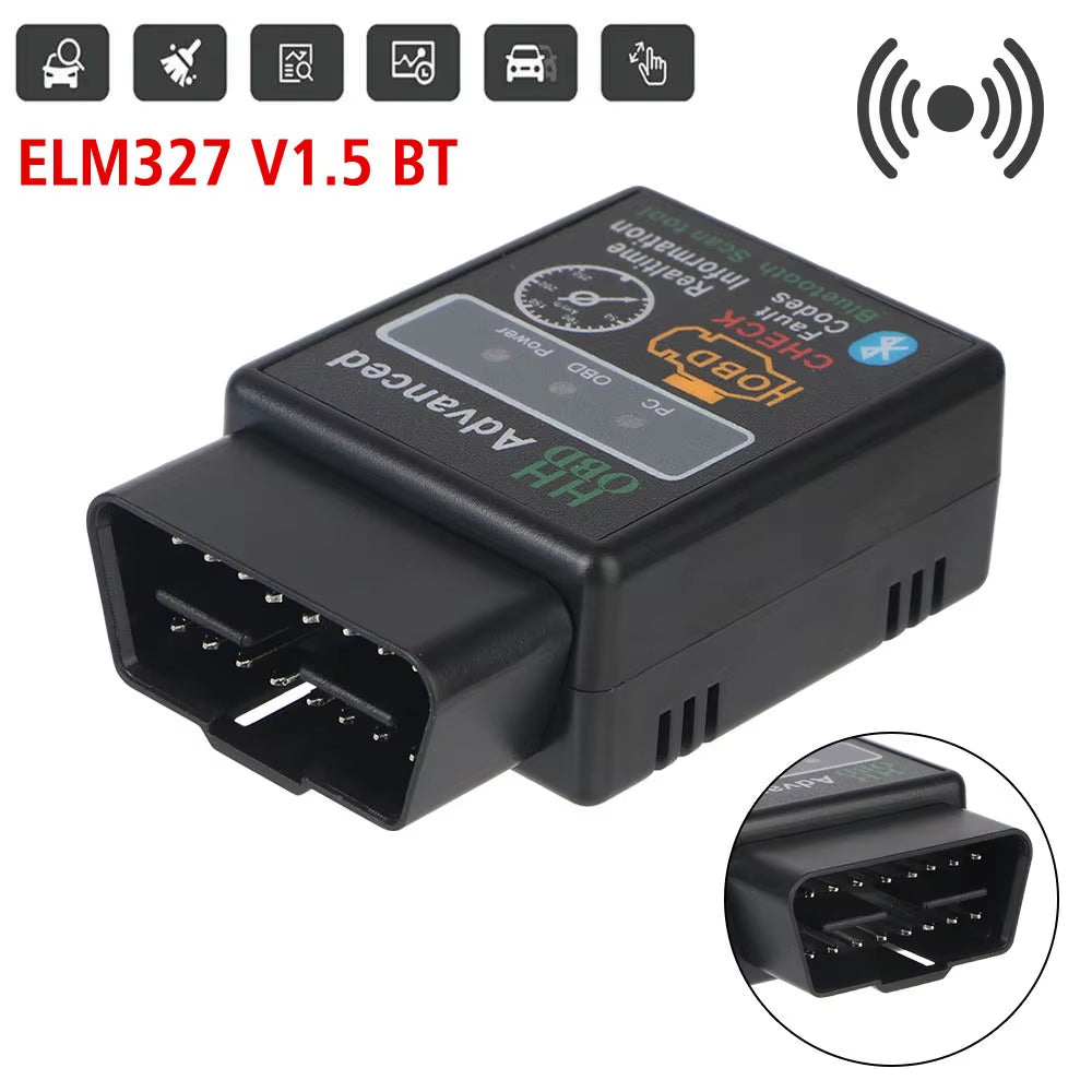 For Ios/Android OBD2 Interface Adapter Bluetooth V1.5 Detector ELM327 Car Diagnostic Scanner Code Reader Car Diagnostic Tool