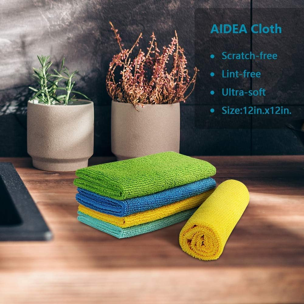 Microfibre Cloth Pack of 24, Multifunctional Reusable Cleaning Cloths, Lint Free Streak Free Washable Cloth Duster for House, Kitchen, Car, Motorbike, Windows 30 X 30 Cm