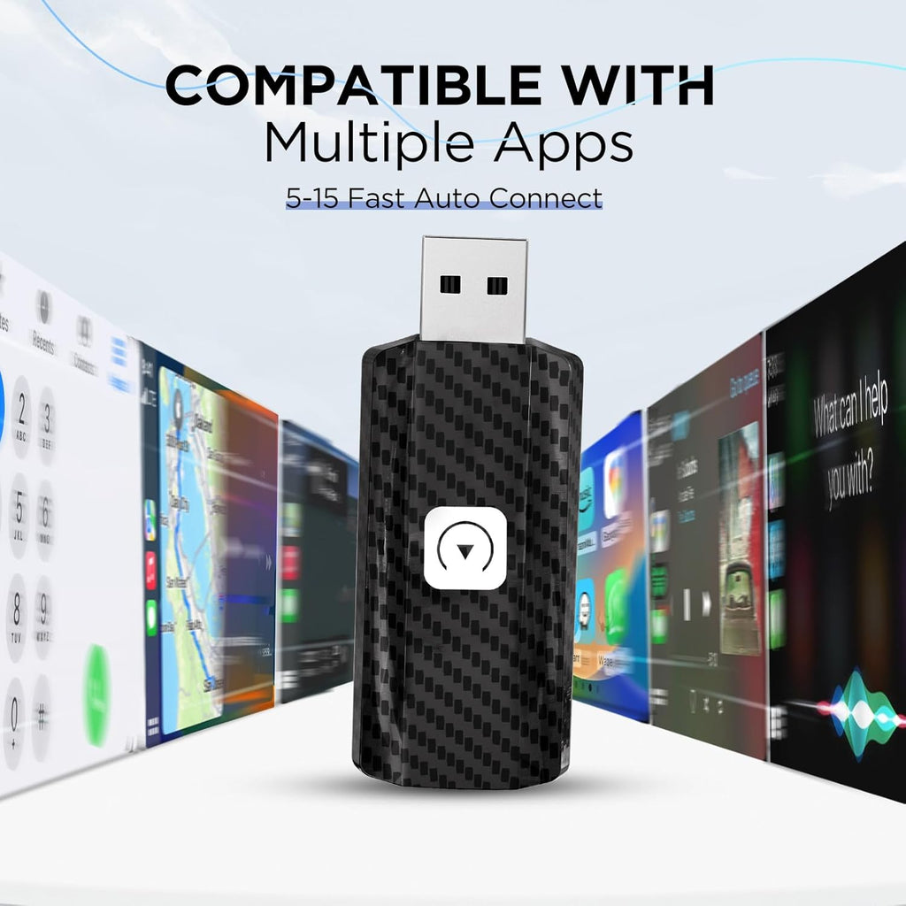 Carplay Wireless Adapter U2C-AIR Carplay Wireless Stick Convert Wired Carplay to Wireless, Plug and Play Compatible with Cars 2017-2026 for Ios 10+, Black