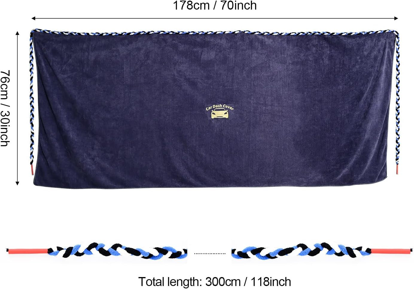 Window Tinting Dash Protection, Super Absorbent Dash Towel Microfiber Towel and Strand Soak Rope Tool, Protective Control Water Shield for Windshield Film Install Scratch Free Tint Tools