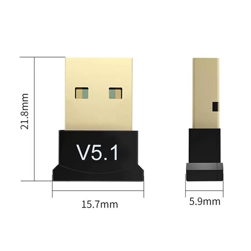 MINI USB Bluetooth 5.1 Dongle Adapter for PC Laptop Mouse Keyboard Tablet Phone Printer Game Speaker Wireless Transmit Receiver