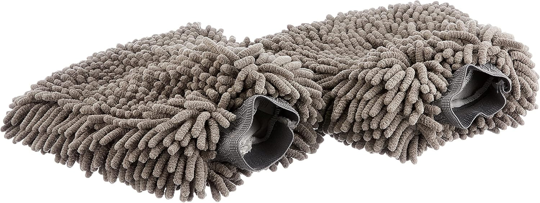 Deluxe Microfiber Car Wash Drying Mitts, 2 Pack, Grey, 30 Cm L X 20 Cm W