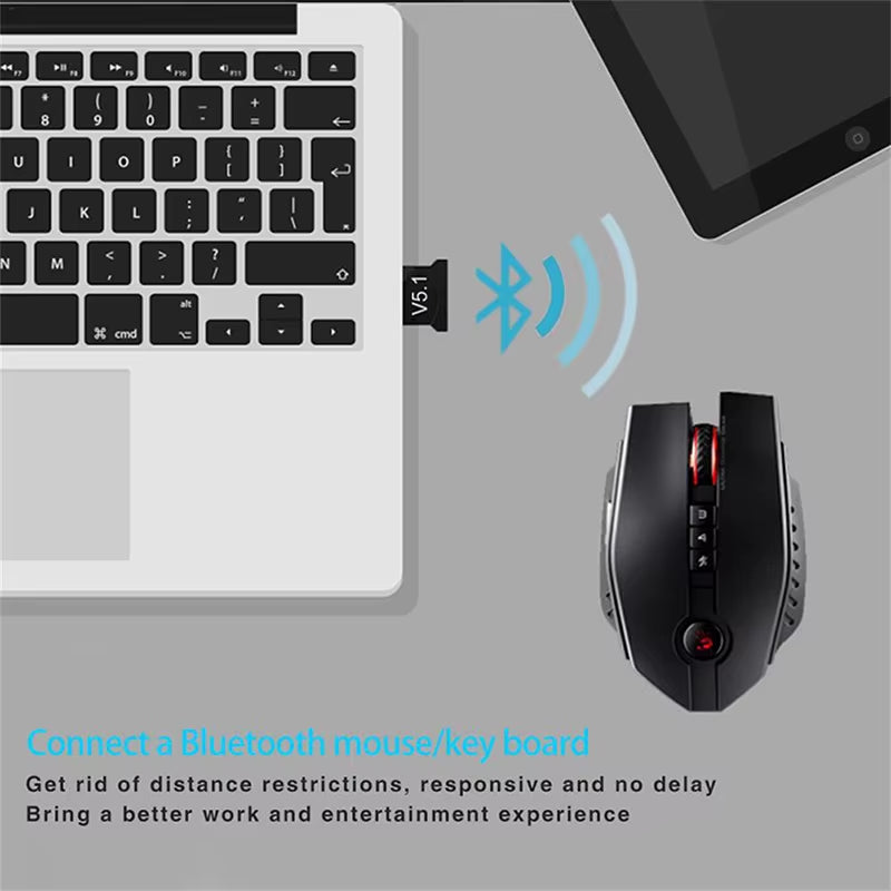 MINI USB Bluetooth 5.1 Dongle Adapter for PC Laptop Mouse Keyboard Tablet Phone Printer Game Speaker Wireless Transmit Receiver
