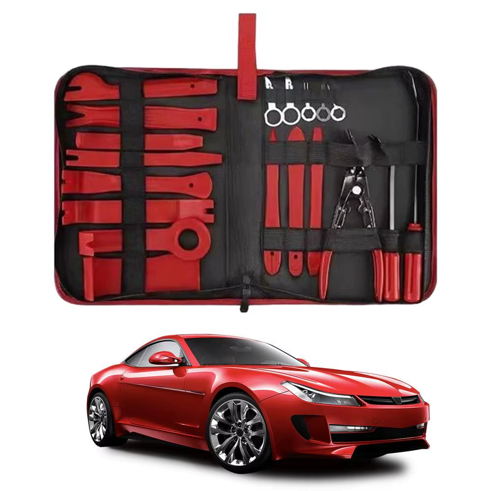 Removal Tool Kit for Car Trim Tools 19 Pieces Pry Tool Kit Removal Tool Kit Light Weight for Fasteners Door Panels Automotive