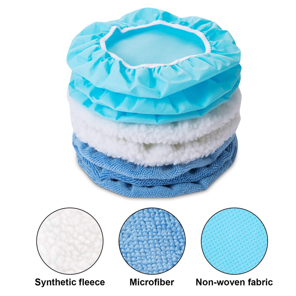 20 Pieces Car Orbital Buffer Polisher Pad Bonnet Microfiber Max Bonnet Polishing Buffing Pad Cover(5-6 Inches)