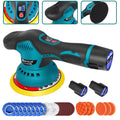 Cordless Car Polisher Buffer Machine, with 2X 2.0Ah Batteries 8 Variable Speed, 125Mm Base for Car Detailing