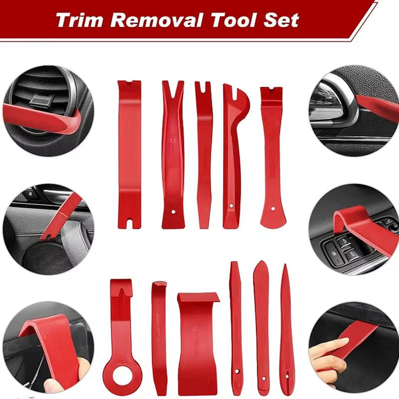 Removal Tool Kit for Car Trim Tools 19 Pieces Pry Tool Kit Removal Tool Kit Light Weight for Fasteners Door Panels Automotive