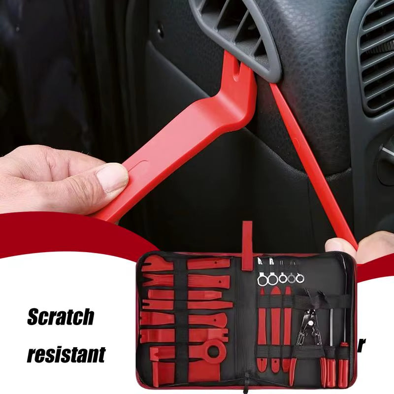 Removal Tool Kit for Car Trim Tools 19 Pieces Pry Tool Kit Removal Tool Kit Light Weight for Fasteners Door Panels Automotive