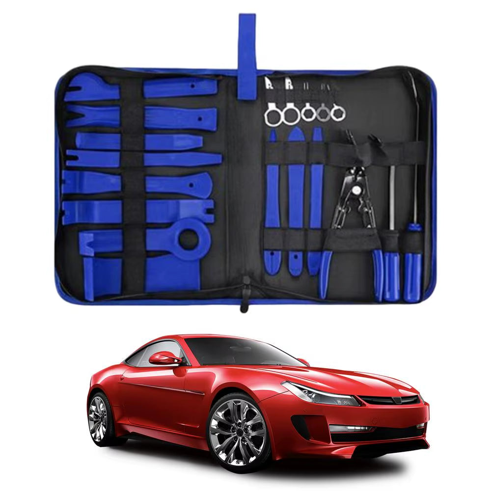 Removal Tool Kit for Car Trim Tools 19 Pieces Pry Tool Kit Removal Tool Kit Light Weight for Fasteners Door Panels Automotive