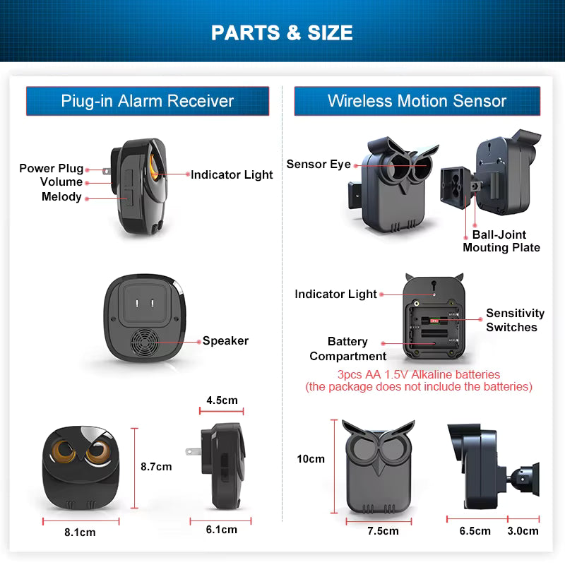 Wireless Driveway Security Alarm Waterproof PIR Motion Detector Garage Welcome Burglar Alarm Secure System Patrol